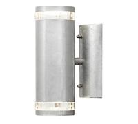 Konstsmide Outdoor Lights/Modena Single Up Down Outdoor Wall Light / 2 x 35 W GU10 Max Wall Lamp/Clear Acrylic Lens/Aluminium / IP44 / RAW Galvanised Steel Outside Light 7512-320 Double