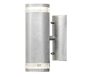 Konstsmide Outdoor Lights/Modena Single Up Down Outdoor Wall Light / 2 x 35 W GU10 Max Wall Lamp/Clear Acrylic Lens/Aluminium / IP44 / RAW Galvanised Steel Outside Light 7512-320 Double