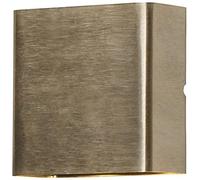 Konstsmide Outdoor Wall Light Mains Powered/Chieri Modern Up Down/LED High Power 4 x 1 W Lamp/Clear Glass/Brass/IP54/Outside Light Brass