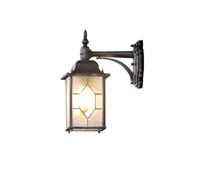 Konstsmide Outdoor Wall Light Mains Powered/Milano Leaded Effect Down Wall Lamp/1 x 60 W E27 Max Wall Lamp/Leaded Effect Acrylic Glass/Aluminium/IP23/Outside Light Antique Finish Matt Black-Silver