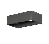 Konstsmide Outdoor Wall Light Mains Powered/Monza Adjustable Modern Wall Lamp/2 x 6 Watt High Power LEDs/Clear Glass Lens/Aluminium/Outside Light Anthracite