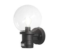 Konstsmide Outdoor Wall Light Mains Powered/Nemi Basic Up/PIR Sensor Motion Detector Sensor/1 x 60 W E27 Max Lamp/Clear Glass/Plastic/IP44/Outside Lights Black