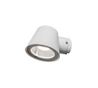 Konstsmide Outdoor Wall Light Mains Powered/Trieste Down/1 x 35 W GU10 Lamp/Clear Glass/Aluminium/IP54/Outside Light White