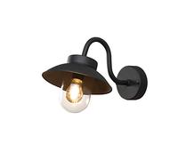 Konstsmide Outdoor Wall Light Mains Powered/Vega Down Outdoor Wall Light/1 x 60 W E27 Max Wall Lamp/Clear Glass Globe / IP44 / Outside Light Aluminium Black