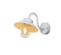Konstsmide Vega Down Outdoor 1 x 60 W E27 Max Wall Lamp/Clear Glass Globe / IP44 / Outside Light Aluminium, 60 W, Matt White