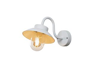 Konstsmide Outdoor Wall Light Mains Powered/Vega Down Outdoor Wall Light/1 x 60 W E27 Max Wall Lamp/Clear Glass Globe / IP44 / Outside Light Aluminium White