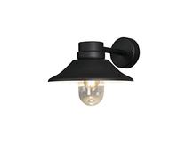 Konstsmide Outdoor Wall Light Mains Powered/Vega Down Traditional Porch Lantern/1 x 60 W E27 Max Lamp/Clear Glass/Aluminium/IP54/Outside Light Matt Black,29 x 26,5 x 36 cm