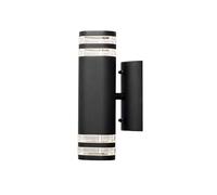 Konstsmide Outdoor Wall Lights Mains Powered/Modena Light Double Up Down/2 x 35 W GU10 Max Lamp/Clear Acrylic Lens/Aluminium/IP44/Outside Light Matt Black