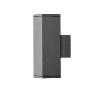 Konstsmide Outdoor Wall Lights/Monza Up Down Modern Outdoor Wall Lantern/2 x 35 W GU10 Max Wall Lamp/Clear Glass Lens/Aluminium/IP44/Outside Light Anthracite
