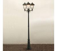 Konstsmide Parma lamp post 3-bulb in green