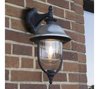 Konstsmide ParmaDownwards Style Single Light Outdoor Wall Fitting In Black And Stainless Steel Finish