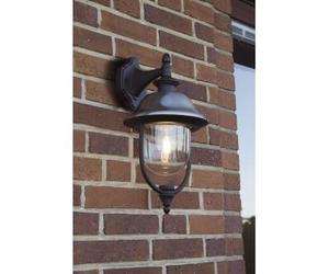 Konstsmide ParmaDownwards Style Single Light Outdoor Wall Fitting In Black And Stainless Steel Finish