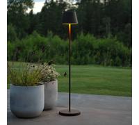 Konstsmide Pomezia LED rechargeable floor lamp, black, 124 cm, IP54, USB