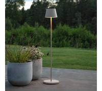 Konstsmide Pomezia LED rechargeable floor lamp, sand-coloured, 124 cm, IP54, USB