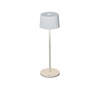 Konstsmide Rechargeable Battery Operated Cordless Table Lamp Touch Control Dimmer and Selectable Colour White and Warm USB Charging Dock Included, Aluminium, 2.2 W