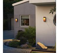 Konstsmide Rho LED outdoor wall lamp, rust-coloured, height 28 cm, metal, IP54