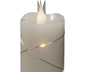 Konstsmide Slim Flameless Battery Candle/3D Living Light/Battery Operated Flickering Moving Flame/Real Cream White Wax/Micro Fairy Lights / 4 or 8 Hour Timer / 12.7 x 5 cm