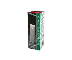 Konstsmide Slim Flameless Battery Candles / 3D Living Light/Battery Operated Flickering Moving Flame Candle/Real Cream White Wax/Micro Fairy Lights / 4 or 8 Hour Timer Function / 17.8 x 5 cm