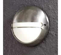 Konstsmide 7333-000 Torino Down Round Marker Outdoor Wall Light / 1 x 60 W E27 Max Wall Lamp / Frosted-Opal Glass Lens / IP44 / Outside Light Alumini