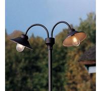 Konstsmide Vega lamp post, matt black, 2-bulb, 247 cm