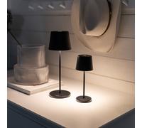Konstsmide Vence LED rechargeable table lamp, height 22 cm, black, IP54, USB