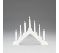 Konstsmide Wooden 7 Candle LED Candlestick Bridge - White