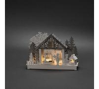 Konstsmide Wooden Silhouette House, 4 W.white Led Timer 6H Ip20 Or B/o