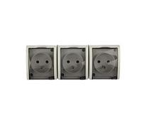 kontakt-simon Simon Aquarius AQGZ1-3/11a 5902787806910 Triple Socket IP54 with Smoke Flap White