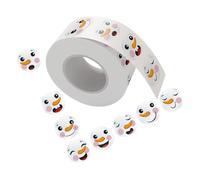 KONTONTY 1 Roll Snowman Face Wall Art Decor Christmas Stickers Snowman Cartoon Holiday Seal Card Label Sealing Sticker for Xmas Decal Labels Decorative Sticker Copper Plate Stickers
