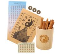 KONTONTY 1 Set Divination Game Sticks with Bamboo Pot Traditional Chinese Fortune Telling Props for Feng Shui Easy to Learn Compact Lightweight for Beginners and Group Activities