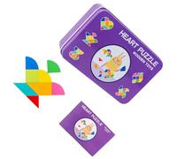 KONTONTY 1 Set Educational Wooden Tangram Puzzle with Storage Box Geometrical Shapes for Enhances Creativity and Learning Safe Solid Design