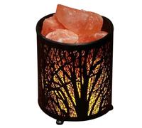 KONTONTY 1 Set Himalayan Salt Rock Lamp Diffuser Night Lights Iron Basket Table Lamp with Original UK Regulator for Bedroom Bedside