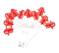 KONTONTY 1 Set LED Spring Festival String Lights Chinese Year Decor Unique Word Shape Design Reusable Easy to Install for Bedroom Party More No Battery Included