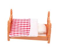 KONTONTY 1 Set Miniature Bed Model for DIY Dollhouse Lovely Pink Mini House Bed Ornament Bedroom Decor for Enhances Creativity Hands Skills Miniature House Scenarios