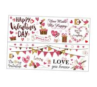 KONTONTY 1 Set Romantic Valentine's Day Wall Decals for Bedroom and Living Room Self Adhesive Festival Wall Stickers Each Decorative