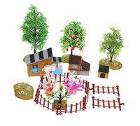 KONTONTY 1 Set Simulation Farmhouse Model with Fruit Tree and Fence Farmhouse Decor for Sand Table Play and Micro Landscape Display Realistic Design for Home Classroom