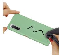 KONTONTY 10 II Silicone Phone Case Compatible for Xperia 10 II Shockproof Scratch Resistant with Lanyard for Family and Friends Light Green