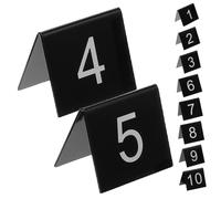 KONTONTY 10 pcs Acrylic Triangle Number Markers Multipurpose Evidence Signs for Crime Scene Detective Games and Table Decorations Sturdy Practical Black Base White Numbers