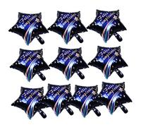 KONTONTY 10 Pcs Five Pointed Star Aluminum Balloon Set Spanish Birthday Party Decorations Bright Balloon Kit with Perforations for Easy Hanging Indoor Outdoor Celebration Props