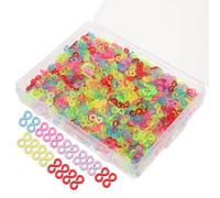 KONTONTY 1000pcs S Clips Rubber Band Clasps for Bracelet Making Kit, Plastic Connectors for DIY Loom Bands, Cord Bracelets and Jewelry Craft Supplies