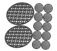 KONTONTY 100pcs Bonsai Pot Mesh Pad and Drainage Screen for Flower Pots 5.5cm Diameter Black Plastic Mesh Plant Soil Loss Prevention and Air Permeable Grid for Gardening and Succulent