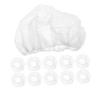 KONTONTY 100pcs Breathable Mushroom Cap Disposable Non-woven Elastic Bouffant Caps for Workshop Hair Catch