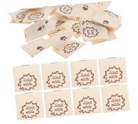 KONTONTY 100pcs Cotton Sewing Labels for Handmade Crafts Vintage Style Knitting Tags Classic Color Fabric Name Labels for DIY Clothes Decoration