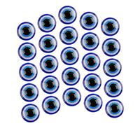 KONTONTY 100pcs Flat Back Resin Evil Eye Tiles Half Round Eye Patches for Scrapbooking Crafts and Easy Use Embellishments for Hair Clips and More
