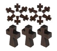 KONTONTY 100pcs Mini Wooden Cross Charms Bulk Pack Lightweight Spiritual Christian Pendant for DIY Faith Jewelry Prayer Volunteer Church Favors Bag Charm and Crucifix Earrings