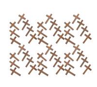 KONTONTY 100pcs Mini Wooden Cross Keychains for Christian Easter Decorations Religious Craft Accessories DIY Jewelry Making Supplies