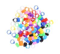 KONTONTY 100pcs Pigeon Foot Rings Clip on Identification Bands 10mm Plastic Dove Leg Rings Mixed Colors Poultry Bird Accessories for Racing and Breeding