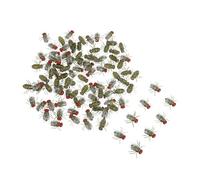 KONTONTY 100pcs Realistic Fake Flies Model Plastic Simulated Insects for Halloween Prank Decorations Creepy Bug Props for April Fool's Day and Trick Jokes Spooky Haunted House Accessories