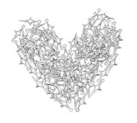 KONTONTY 100pcs Star Shaped Charms for Jewelry Making Mini Hollow Four Pointed Star Pendants for DIY Necklace Bracelet Earrings Keychain Craft Projects Meaningful and Lightweight Charms