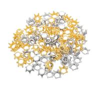 KONTONTY 100pcs Vintage Mini Crown Charms Zinc Alloy Pendants for Jewelry Making DIY Bracelet Necklace Earrings Craft Accessories with Retro Finish